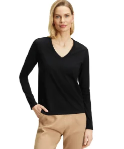 Dames Lange Mouw Shirt V-Hals