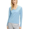 Dames Lange Mouw Shirt V-Hals