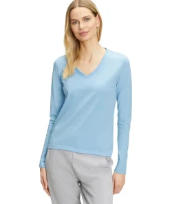 Dames Lange Mouw Shirt V-Hals