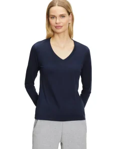 Dames Lange Mouw Shirt V-Hals