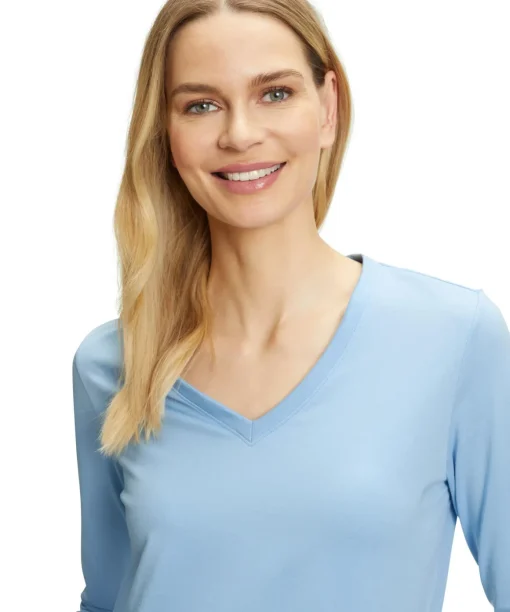 Dames Lange Mouw Shirt V-Hals