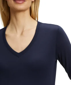 Dames Lange Mouw Shirt V-Hals