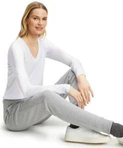 Dames Lange Mouw Shirt V-Hals