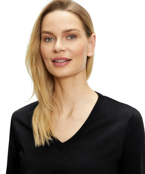 Dames Lange Mouw Shirt V-Hals