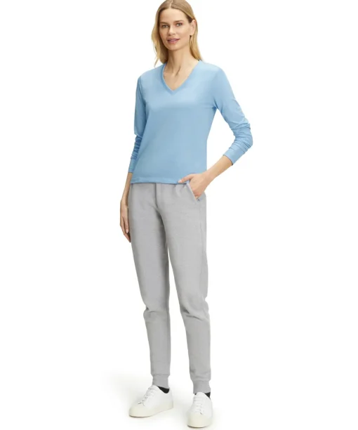 Dames Lange Mouw Shirt V-Hals