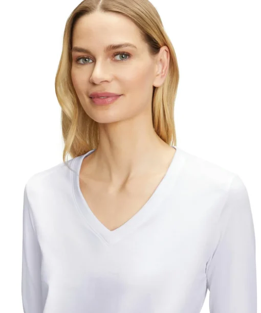 Dames Lange Mouw Shirt V-Hals