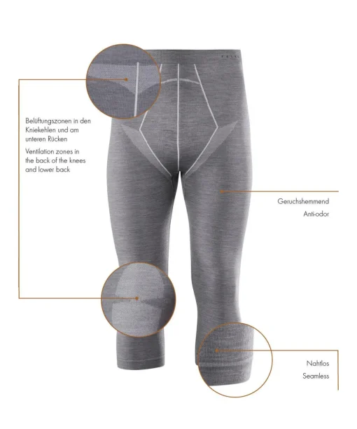 Heren 3/4 Tights Wool-Tech