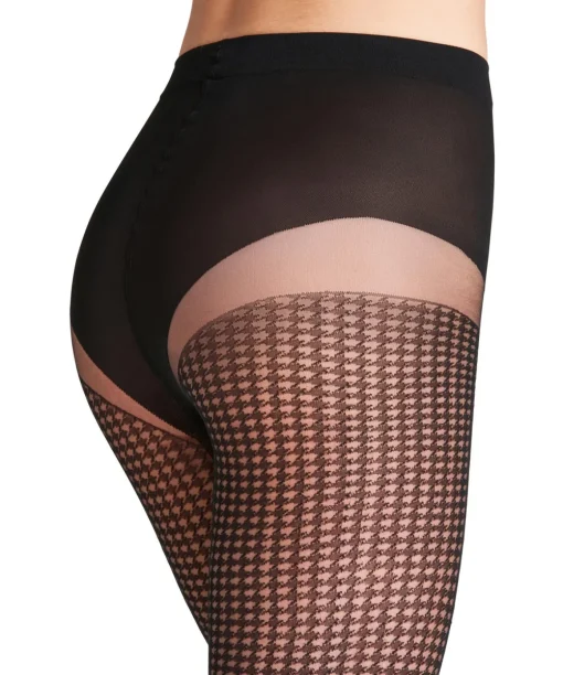 Houndstooth 15 Den Dames Panty